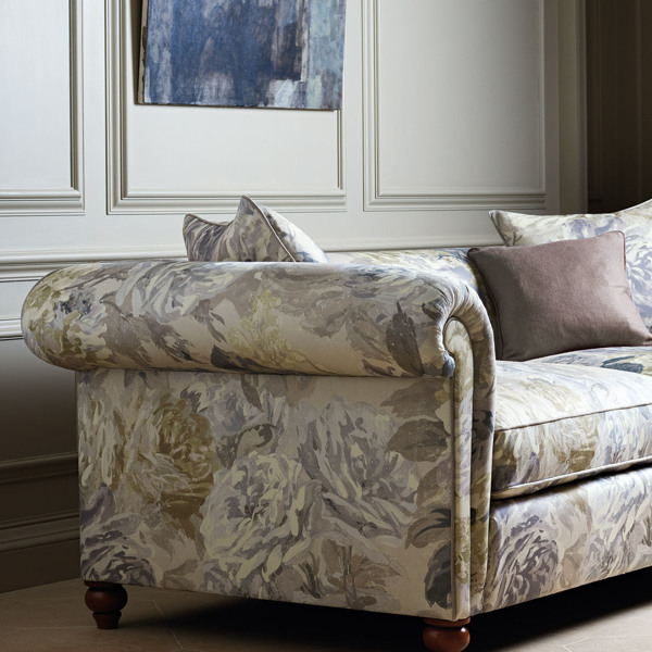 Rose Absolute Pearl/Grey Fabric by Zoffany
